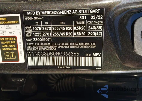 2022 Mercedes-Benz Glc 300 Suv z USA, uszkodzony, nr VIN W1N0G8DB0NG066366